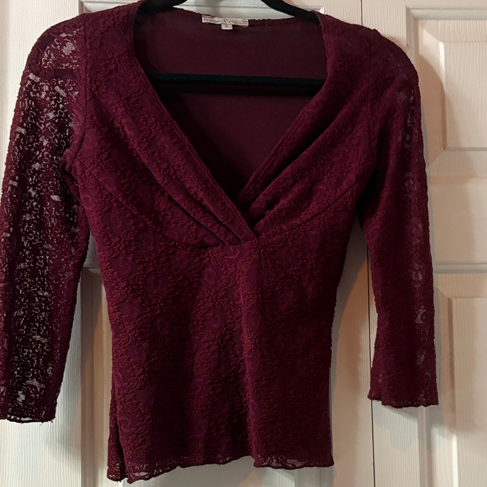 Moa Moa Deep Red Lace Blouse
